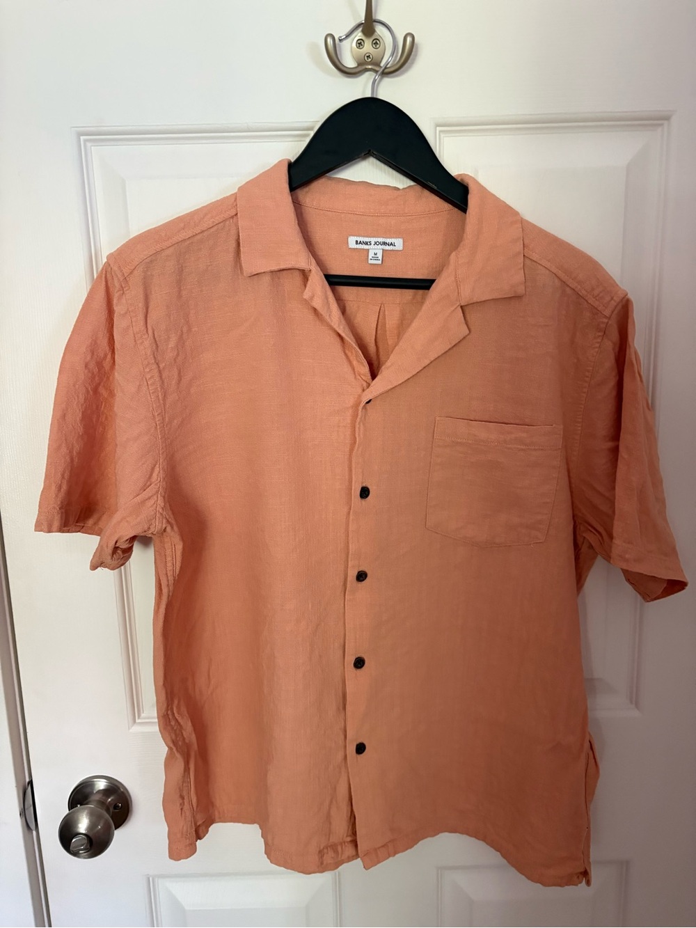 Women’s Short Sleeve Camp Shirt - Peach